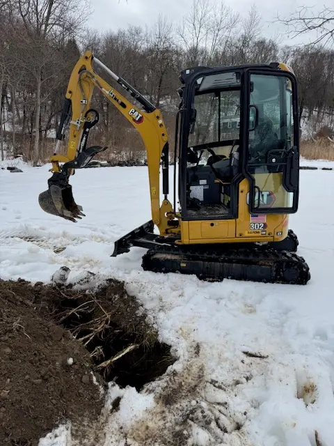 Excavation and earthwork on a residential property