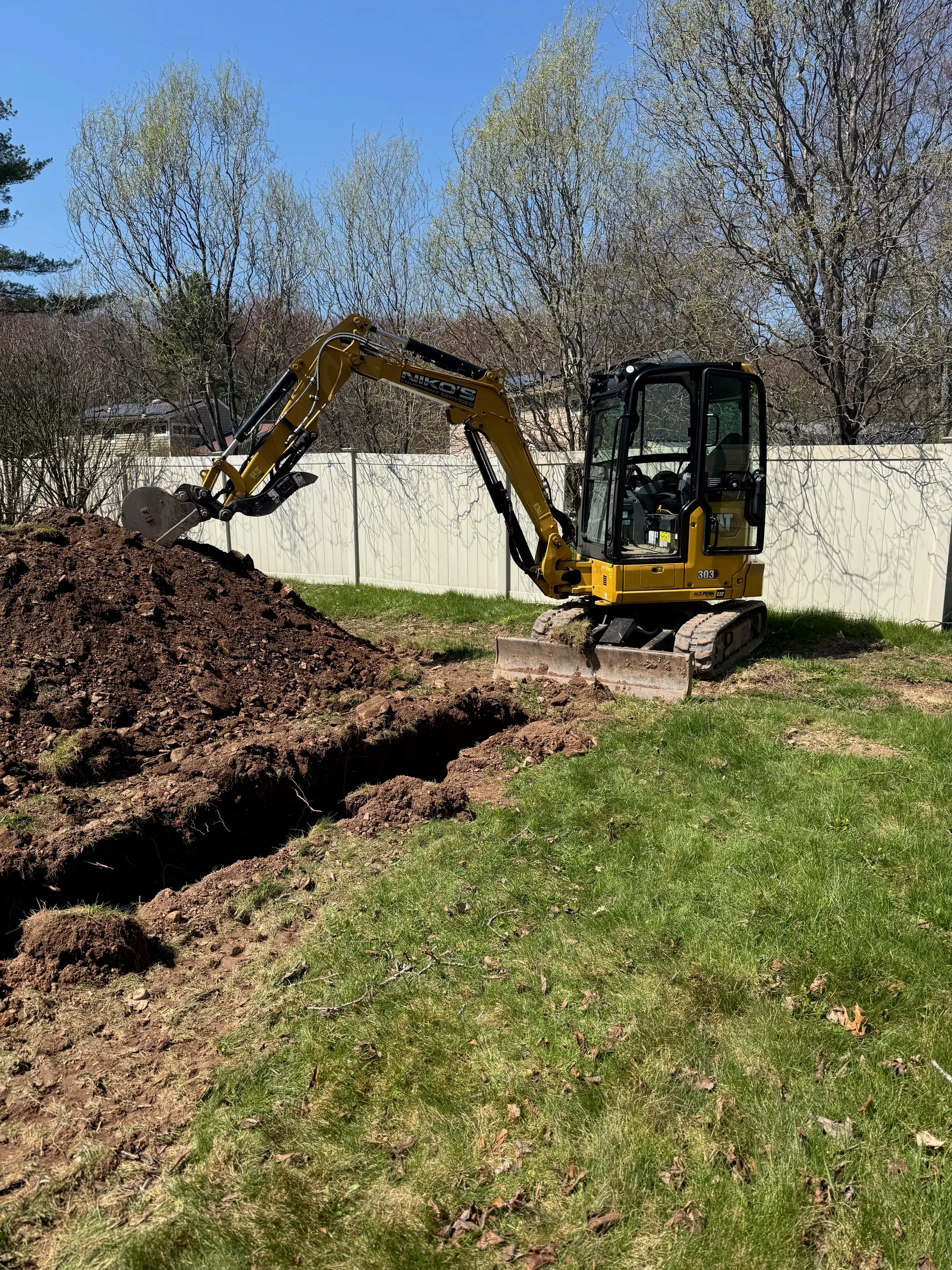 Leach field bed preparation on a septic install