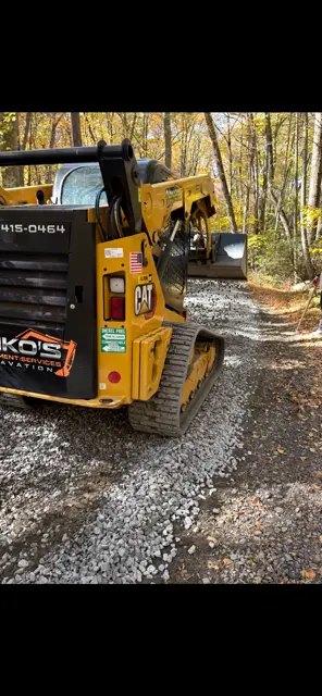 Heavy equipment staged on a residential excavation site